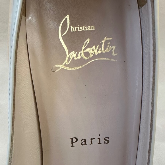 Christian  Louboutin Cream Patent Leather Pumps - Picture 8 of 8